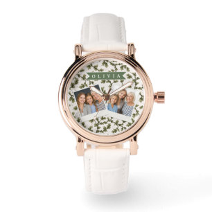Persoonlijke Vintage Groene Tuin Botanische Rustie Horloge