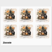 Persoonlijke Vintage Halloween Vierkante Sticker (Vel)