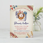 Persoonlijke Vintage Honkbal Baby Shower Bundel Kaart (Staand voorkant)