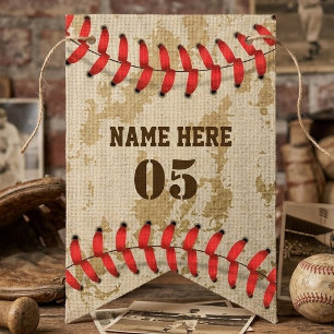 Persoonlijke vintage honkbal naam nummer retro vlaggetjes