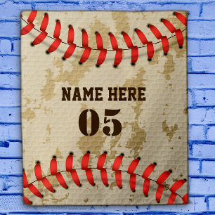 Persoonlijke Vintage Honkbal Naam Nummer Retro Wandkleed