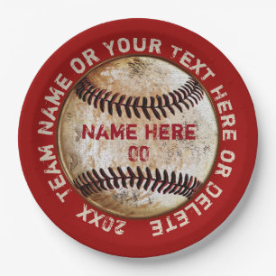 Persoonlijke Vintage Honkbal Papieren Borden Bordje