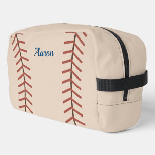 Persoonlijke vintage honkbal reistas toilettasje