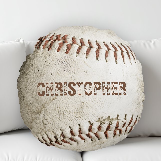 Persoonlijke Vintage Honkbal Rond Kussen (Creator heeft geüpload)
