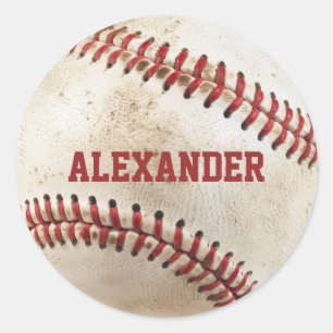 Persoonlijke Vintage Honkbal Ronde Sticker