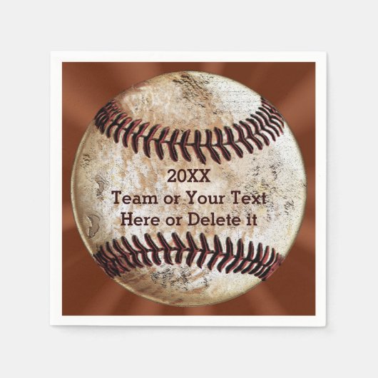 Persoonlijke vintage honkbal servetten UW TEKST (Voorkant)