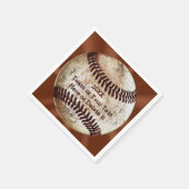 Persoonlijke vintage honkbal servetten UW TEKST (Hoek)