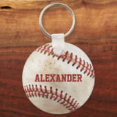 Persoonlijke Vintage Honkbal Sleutelhanger (Voorkant)