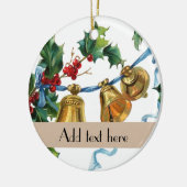 Persoonlijke vintage hulstbelletjes Kerstversierin Keramisch Ornament (Links)