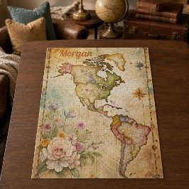Persoonlijke vintage kaart legpuzzel