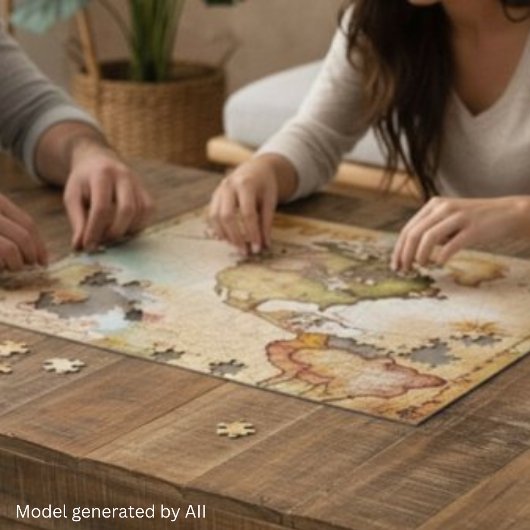 Persoonlijke vintage kaart legpuzzel