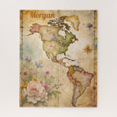 Persoonlijke vintage kaart legpuzzel (Verticaal)