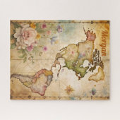 Persoonlijke vintage kaart legpuzzel (Horizontaal)
