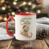 Persoonlijke Vintage Kerst Kerststok Kattenkat Mok