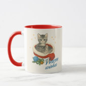 Persoonlijke Vintage Kerst Kitty Mok (Links)