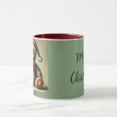 Persoonlijke vintage kerst teddybeer mok (Midden)