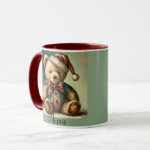 Persoonlijke vintage kerst teddybeer mok (Voorkant links)