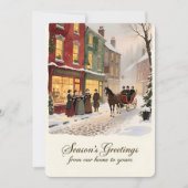 Persoonlijke Vintage Kerstkaart met platte afdruk (Voorkant)