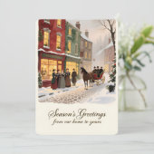 Persoonlijke Vintage Kerstkaart met platte afdruk (Staand voorkant)