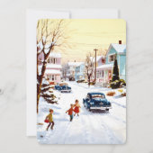 Persoonlijke Vintage Kerstkaart met platte afdruk  (Voorkant)