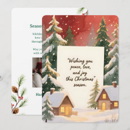 Persoonlijke Vintage Kerstkaart met platte afdruk 