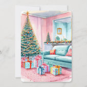 Persoonlijke Vintage Kerstkaart met Platte Afdruk (Voorkant)