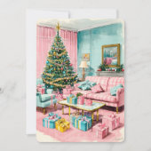 Persoonlijke Vintage Kerstkaart met Platte Afdruk (Voorkant)