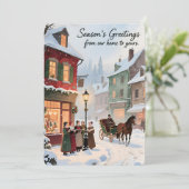 Persoonlijke Vintage Kerstkaart met Platte Afdruk  (Staand voorkant)