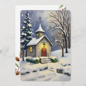 Persoonlijke Vintage Kerstkaart met Platte Afdruk  (Voorkant / Achterkant)