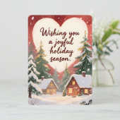 Persoonlijke Vintage Kerstkaart met Platte Afwerki (Staand voorkant)