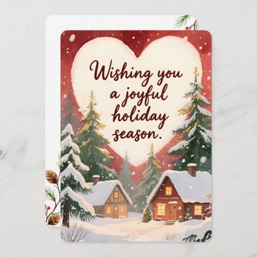 Persoonlijke Vintage Kerstkaart met Platte Afwerki (Voorkant / Achterkant)