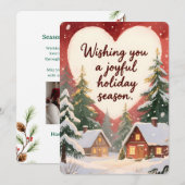 Persoonlijke Vintage Kerstkaart met vlak ontwerp (Voorkant / Achterkant)