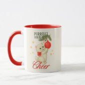 Persoonlijke Vintage Kerstkat Meowy & Bright Mok (Links)