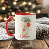 Persoonlijke Vintage Kerstkat Meowy & Bright Mok