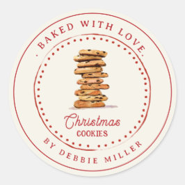 Persoonlijke Vintage Kerstkoekjes Bakken Ronde Sticker