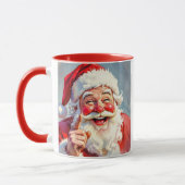 Persoonlijke Vintage Kerstman Kerstmis Mok (Links)