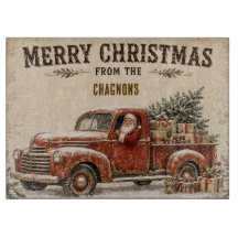 Persoonlijke Vintage Kerstman Kerstsnijplank