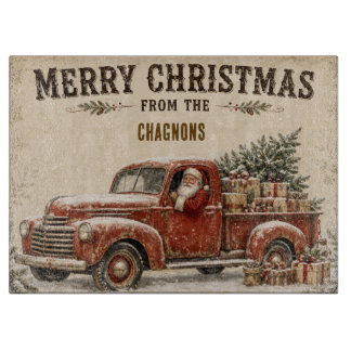 Persoonlijke Vintage Kerstman Kerstsnijplank Snijplank