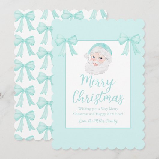 Persoonlijke vintage kerstman mint hoed feestdagenkaart (Voorkant / Achterkant)