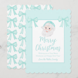 Persoonlijke vintage kerstman mint hoed feestdagenkaart