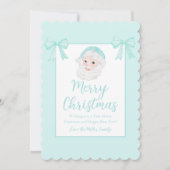 Persoonlijke vintage kerstman pepermuntmuts feestdagenkaart (Voorkant)