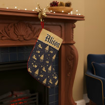 Persoonlijke Vintage Kerstmis Navy Goud