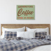 Persoonlijke vintage koffiebord kunst canvas afdruk (Insitu (Slaapkamer))