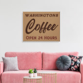 Persoonlijke vintage koffieshop bord kunst  canvas afdruk (Insitu (Woonkamer))