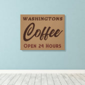 Persoonlijke vintage koffieshop bord kunst  canvas afdruk (Insitu (Houten vloer))