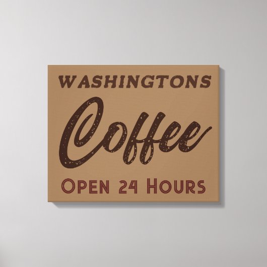 Persoonlijke vintage koffieshop bord kunst  canvas afdruk (Voorkant)