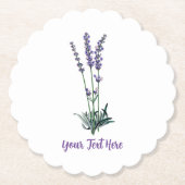 Persoonlijke Vintage Lavendel Bloem Kartonnen Onderzetters (Voorkant)