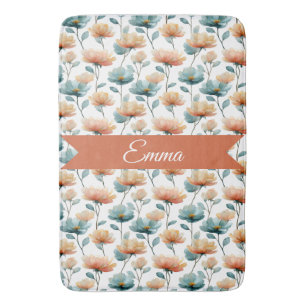 Persoonlijke Vintage Lente Oranje Bloemen Badmat