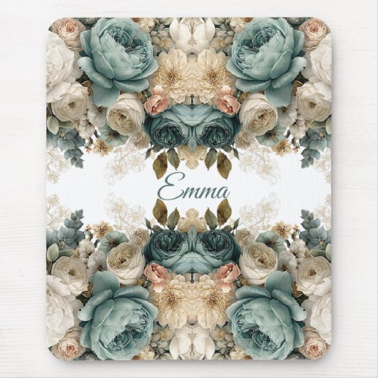 Persoonlijke Vintage Lentetuin met Rozen Muismat (Voorkant)