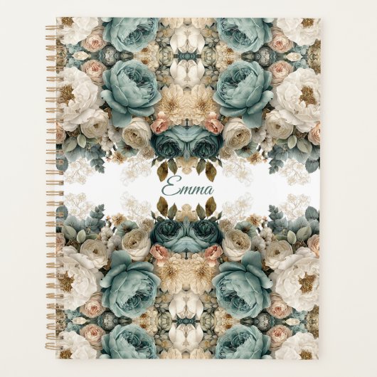Persoonlijke Vintage Lentetuin met Rozen Planner (Voorkant)